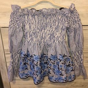 ROMEO AND JULIET striped off the shoulder top